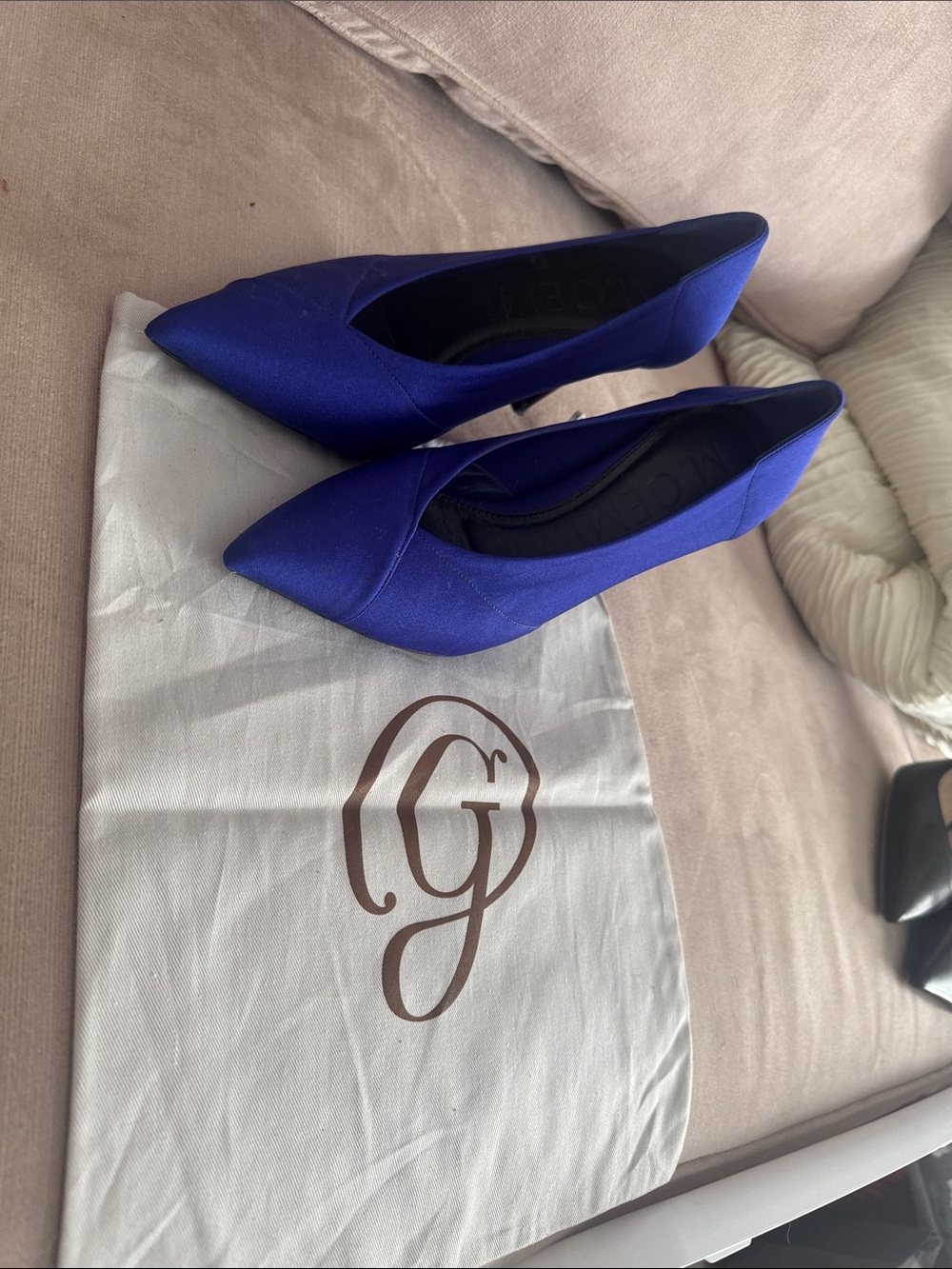 M. Gemi Royal Blue Pointed-Toe Flats